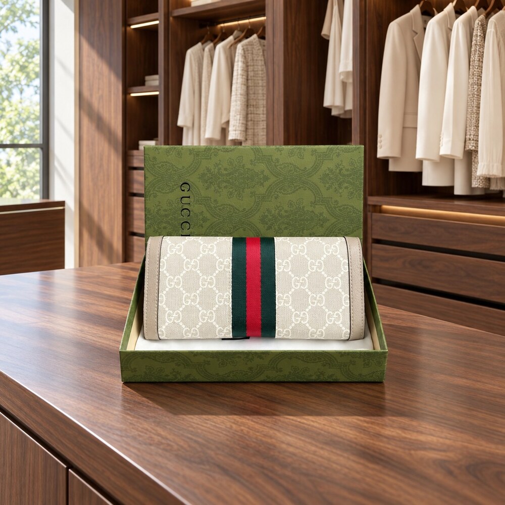 Gucci Ophidia GG Supreme Long Flap Wallet - Picture 2 of 6